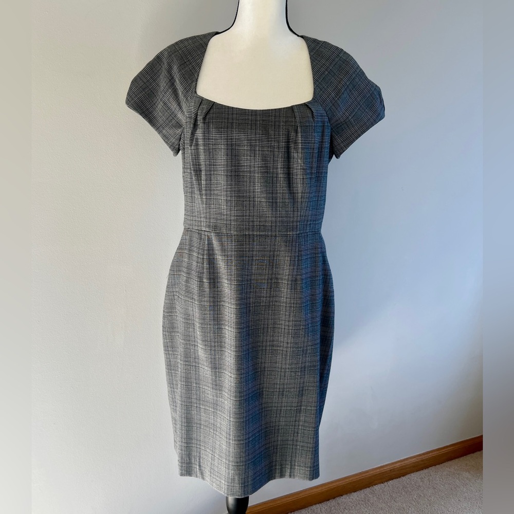 BANANA REPUBLIC Plaid Mini Dress Gray/Black/White Size 12